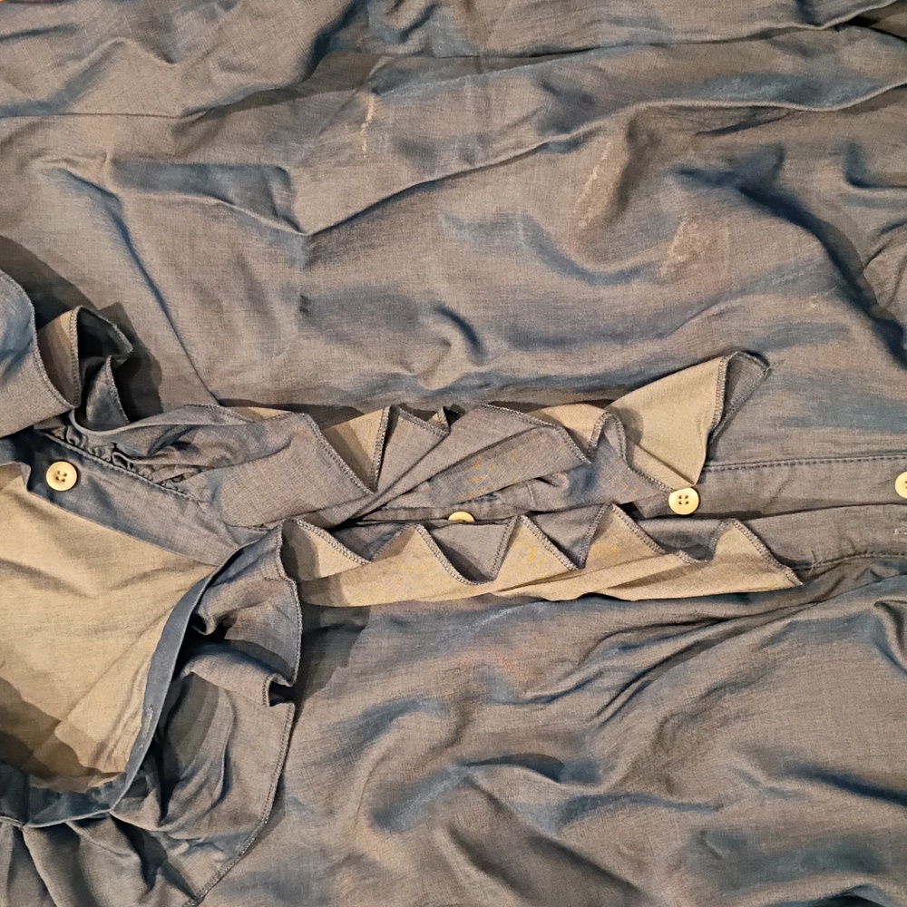 Blue Ruffled Blouse - Picture 3 of 3